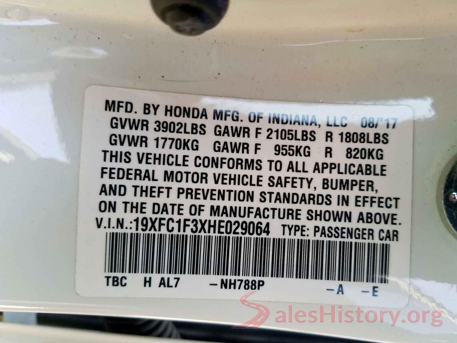 KM8J3CA41HU396373 2017 HONDA CIVIC