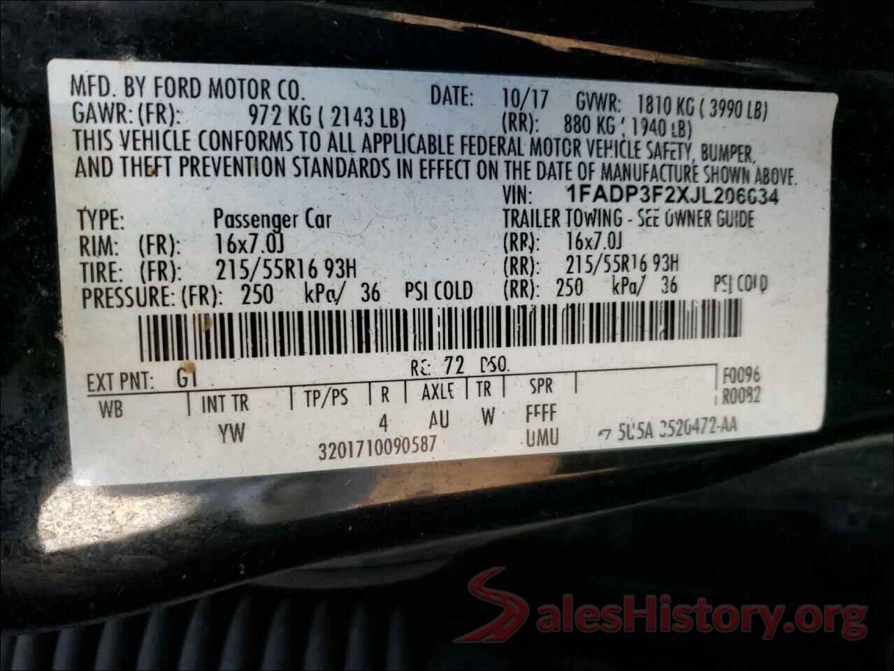 1FADP3F2XJL206634 2018 FORD FOCUS