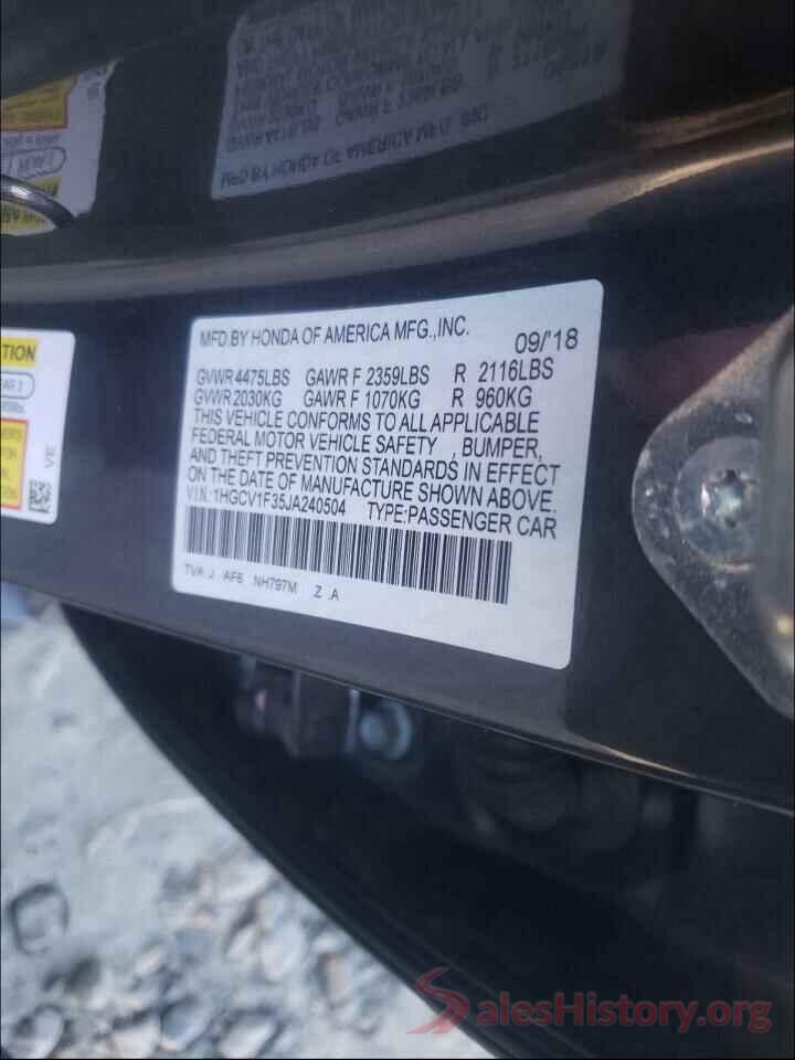 1HGCV1F35JA240504 2018 HONDA ACCORD