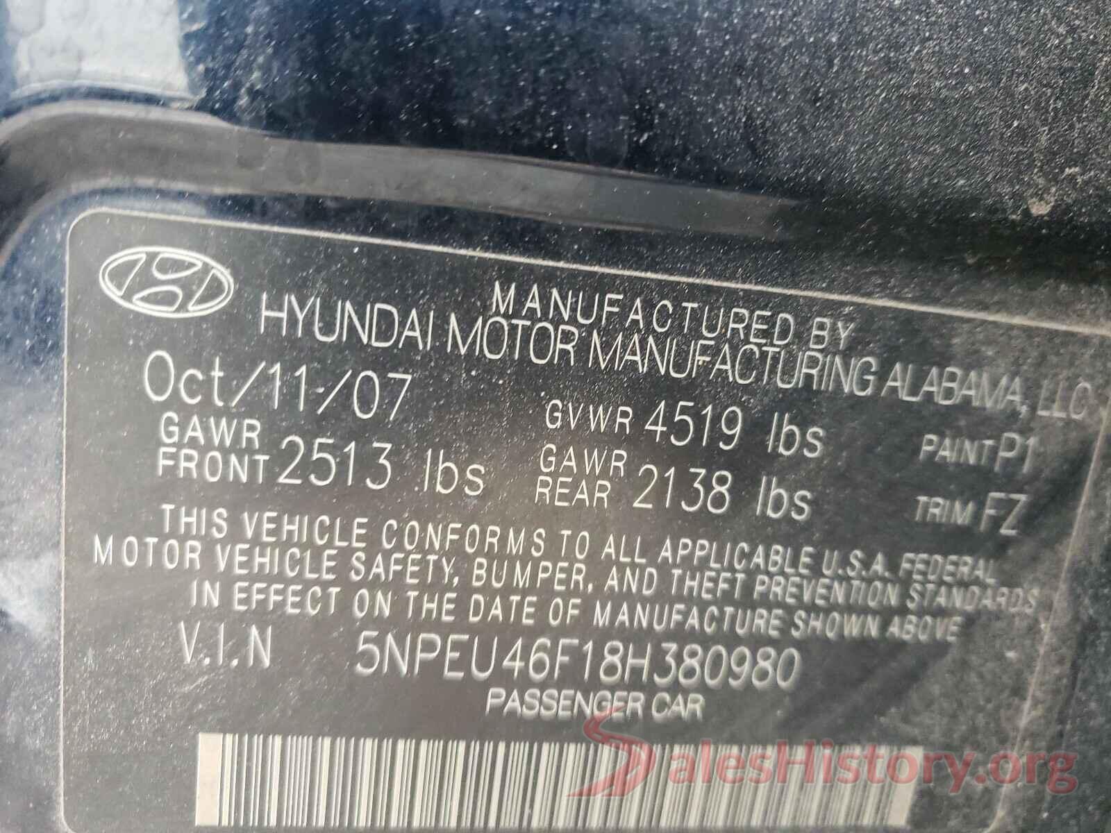 3N1CN8EV0ML833942 2008 HYUNDAI SONATA