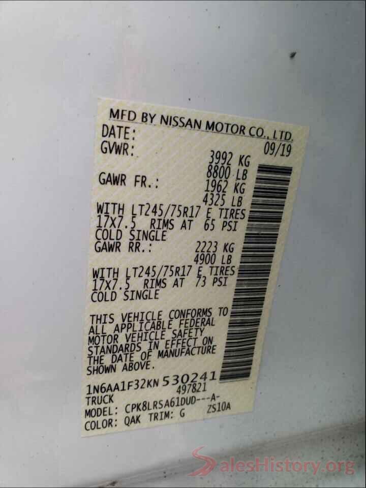 1N6AA1F32KN530241 2019 NISSAN TITAN