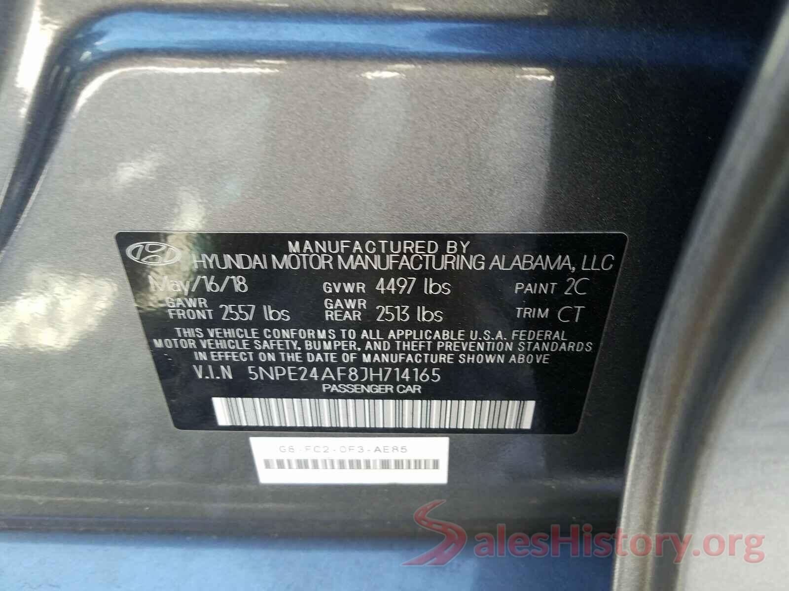 5NPE24AF8JH714165 2018 HYUNDAI SONATA