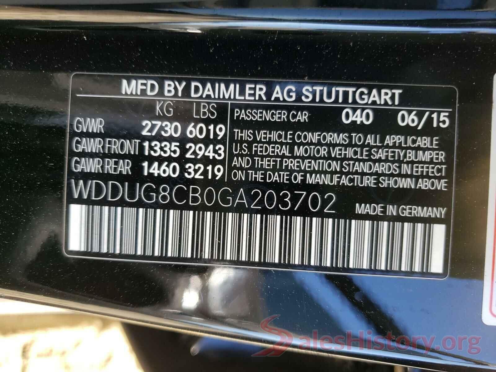 WDDUG8CB0GA203702 2016 MERCEDES-BENZ S CLASS