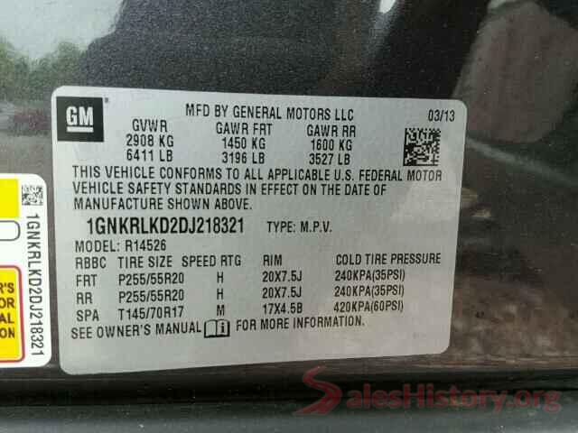 1C6HJTAG1ML549697 2013 CHEVROLET TRAVERSE