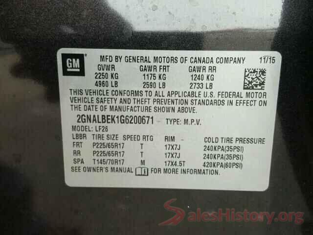 JTNK4RBE0K3067236 2016 CHEVROLET EQUINOX