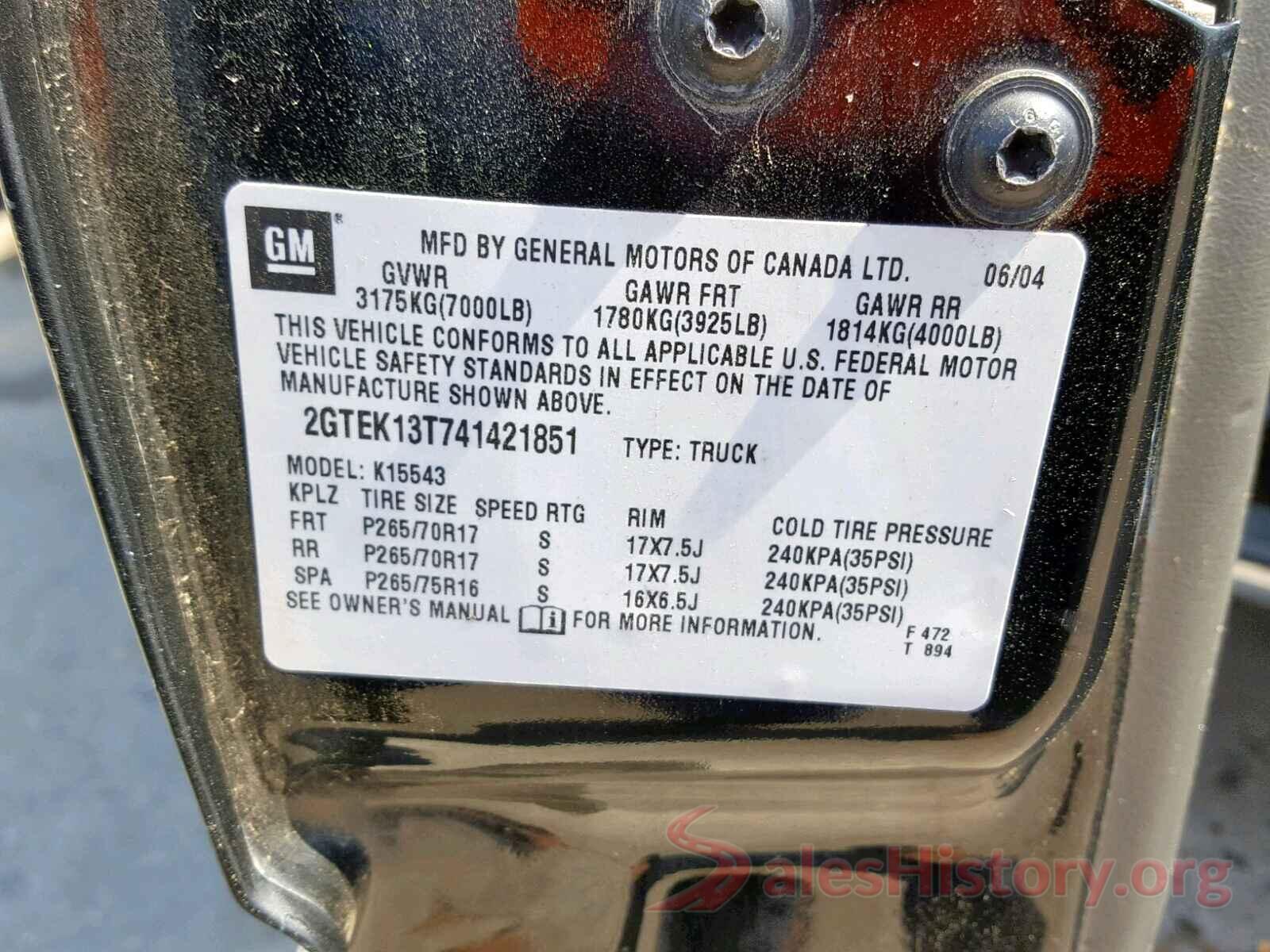 5NPE34AF7GH397002 2004 GMC NEW SIERRA