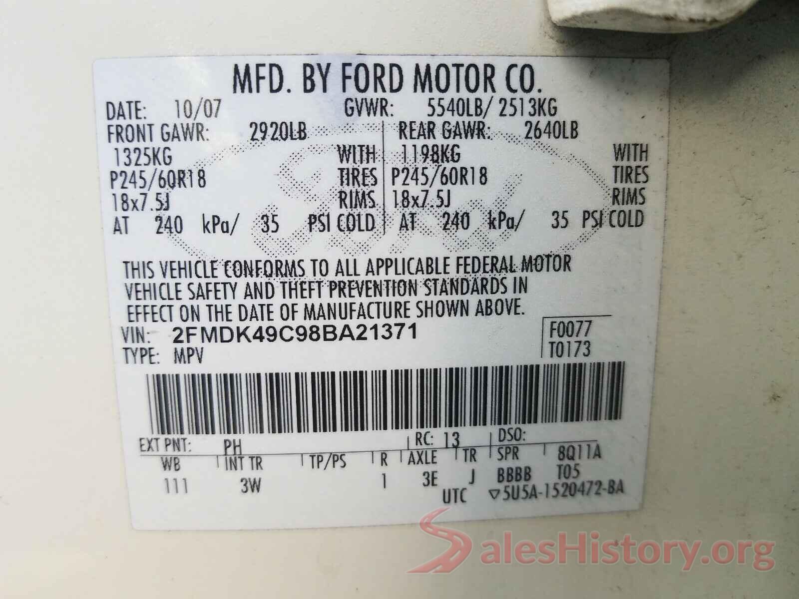 4T1B11HK8KU714189 2008 FORD EDGE