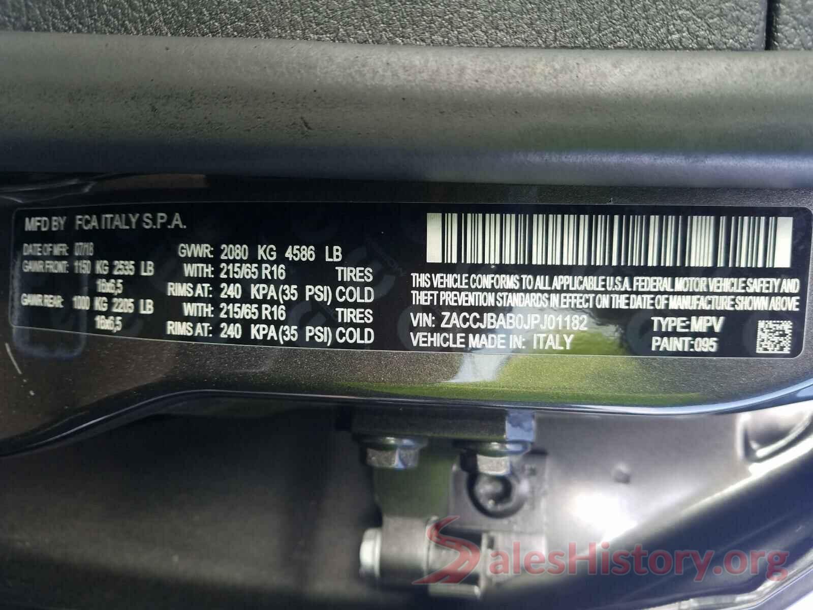 ZACCJBAB0JPJ01182 2018 JEEP RENEGADE