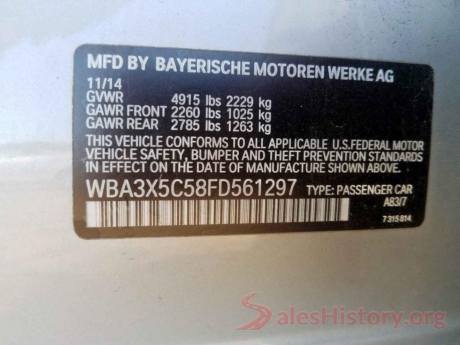 1N6ED0FB3MN708087 2015 BMW 3 SERIES