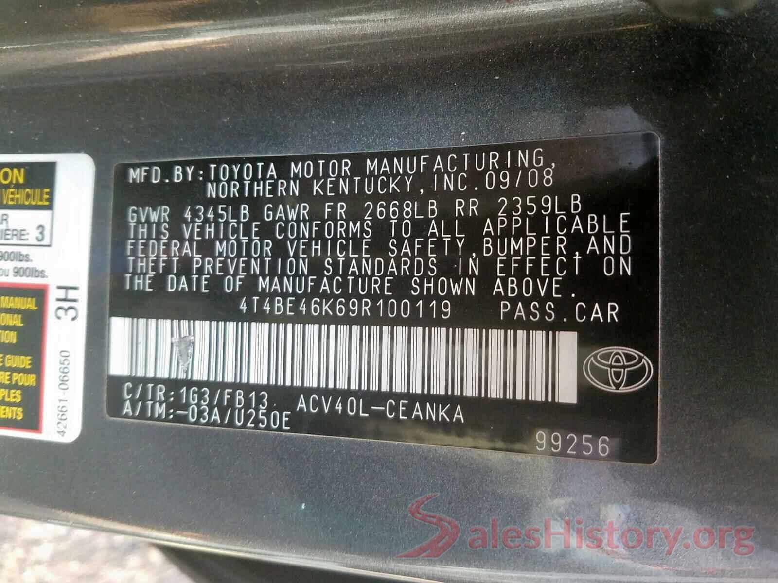 5TDKZ3DC2LS044524 2009 TOYOTA CAMRY