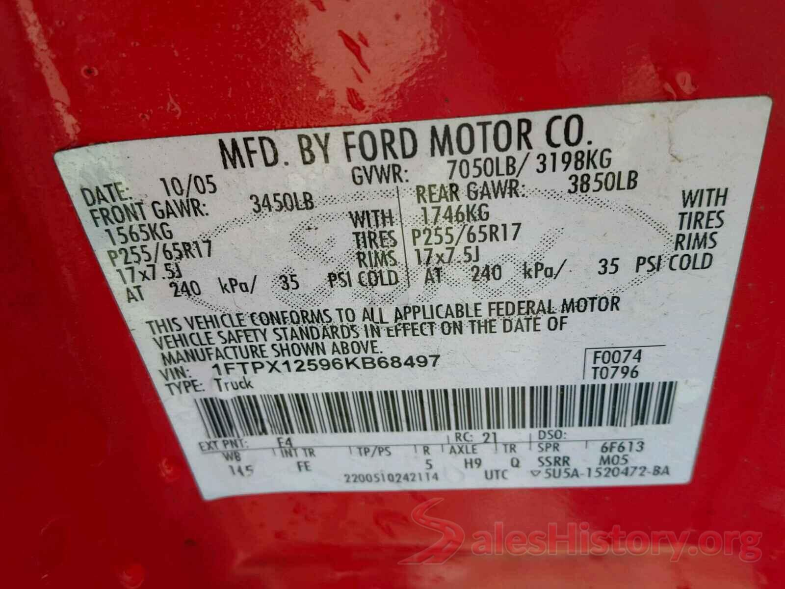 1FTBW2ZM2GKA85222 2006 FORD F150