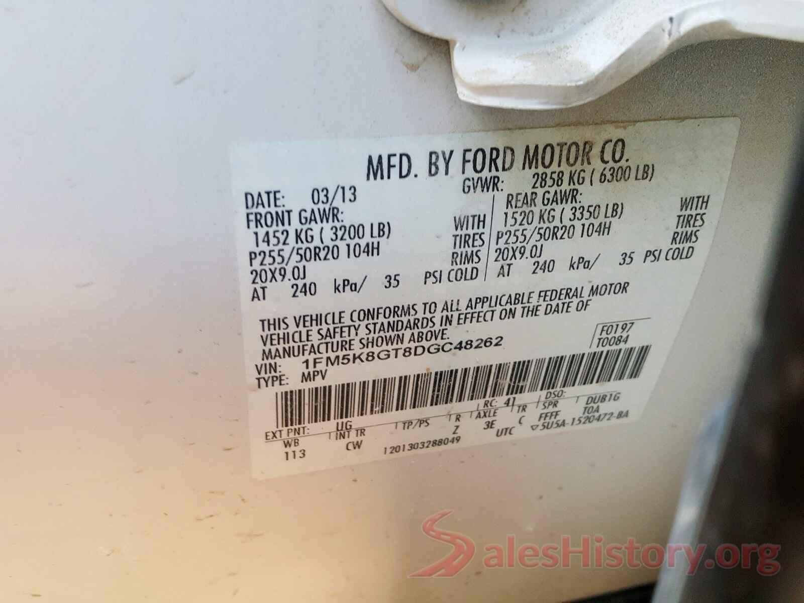 1N4AL3AP0GN334637 2013 FORD EXPLORER