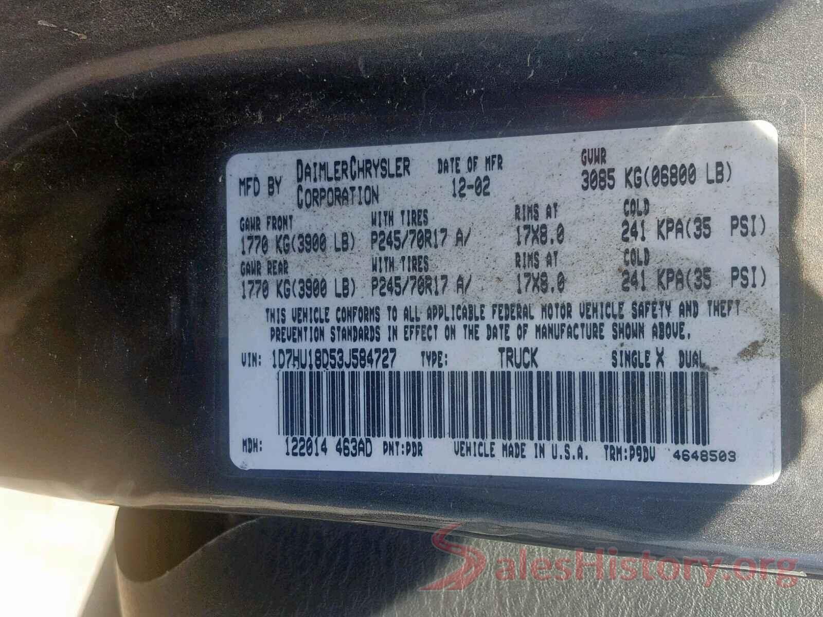 1C4PJLCBXGW136542 2003 DODGE RAM 1500 S