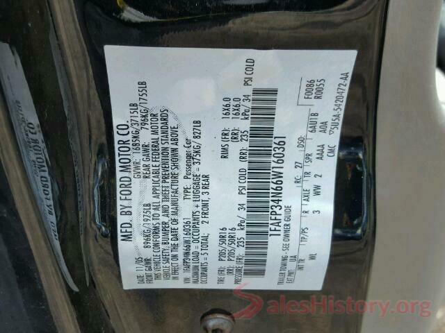 2T3F1RFV1KC015430 2006 FORD FOCUS