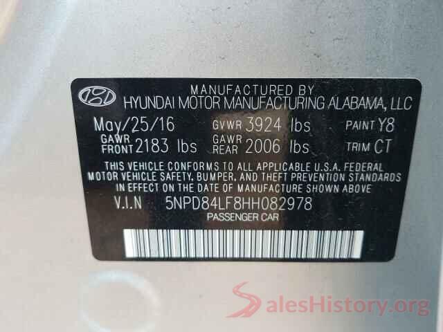 5NPD84LF8HH082978 2017 HYUNDAI ELANTRA