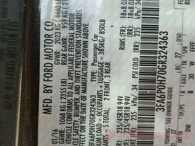 KNDJX3A50G7384973 2016 FORD FUSION