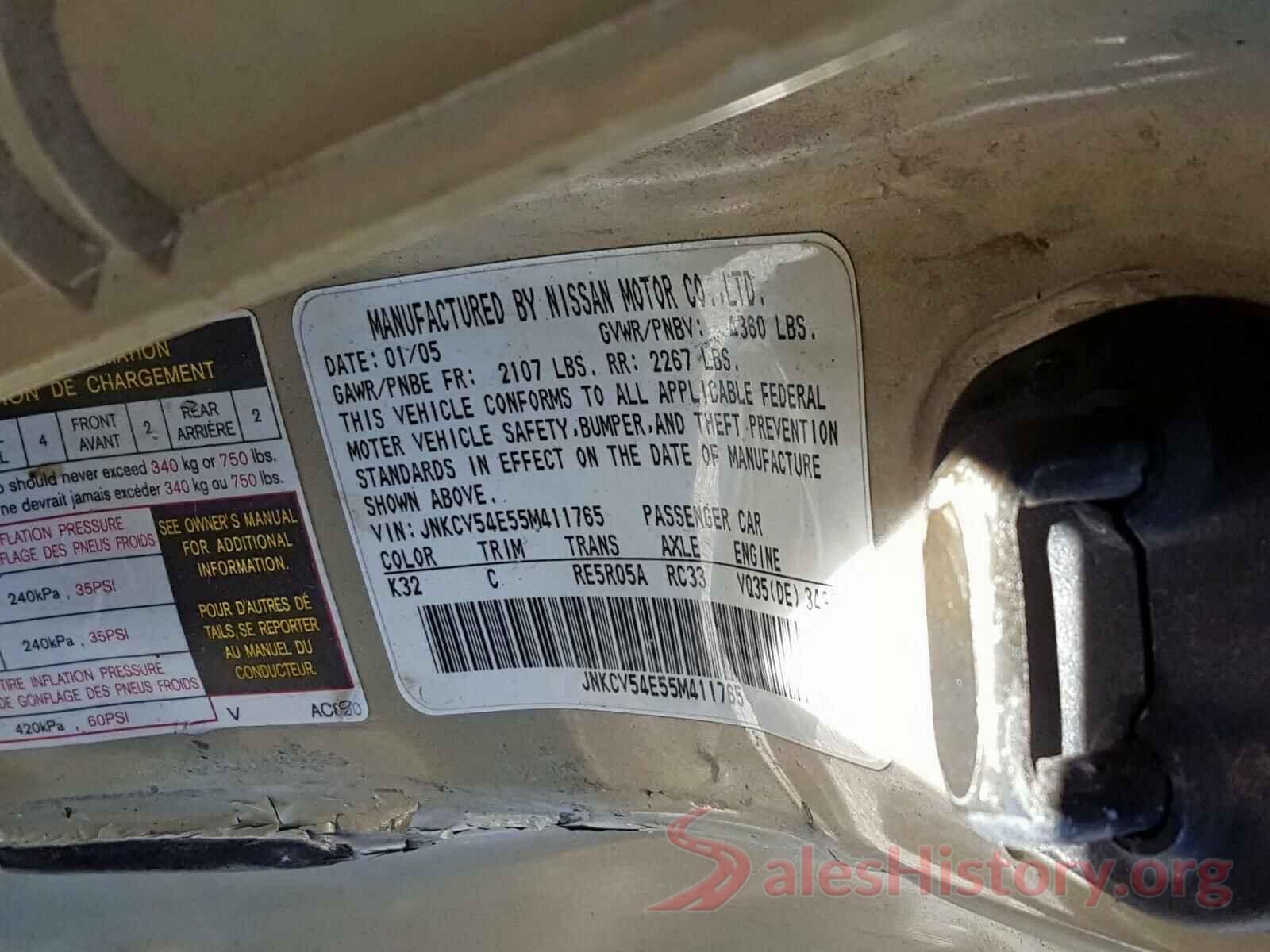 3C4NJCCB6LT140563 2005 INFINITI G35