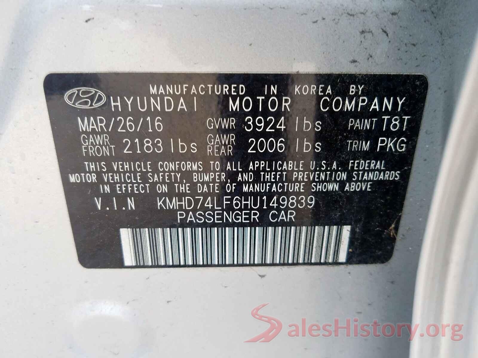 000BFREVXGW505162 2017 HYUNDAI ELANTRA