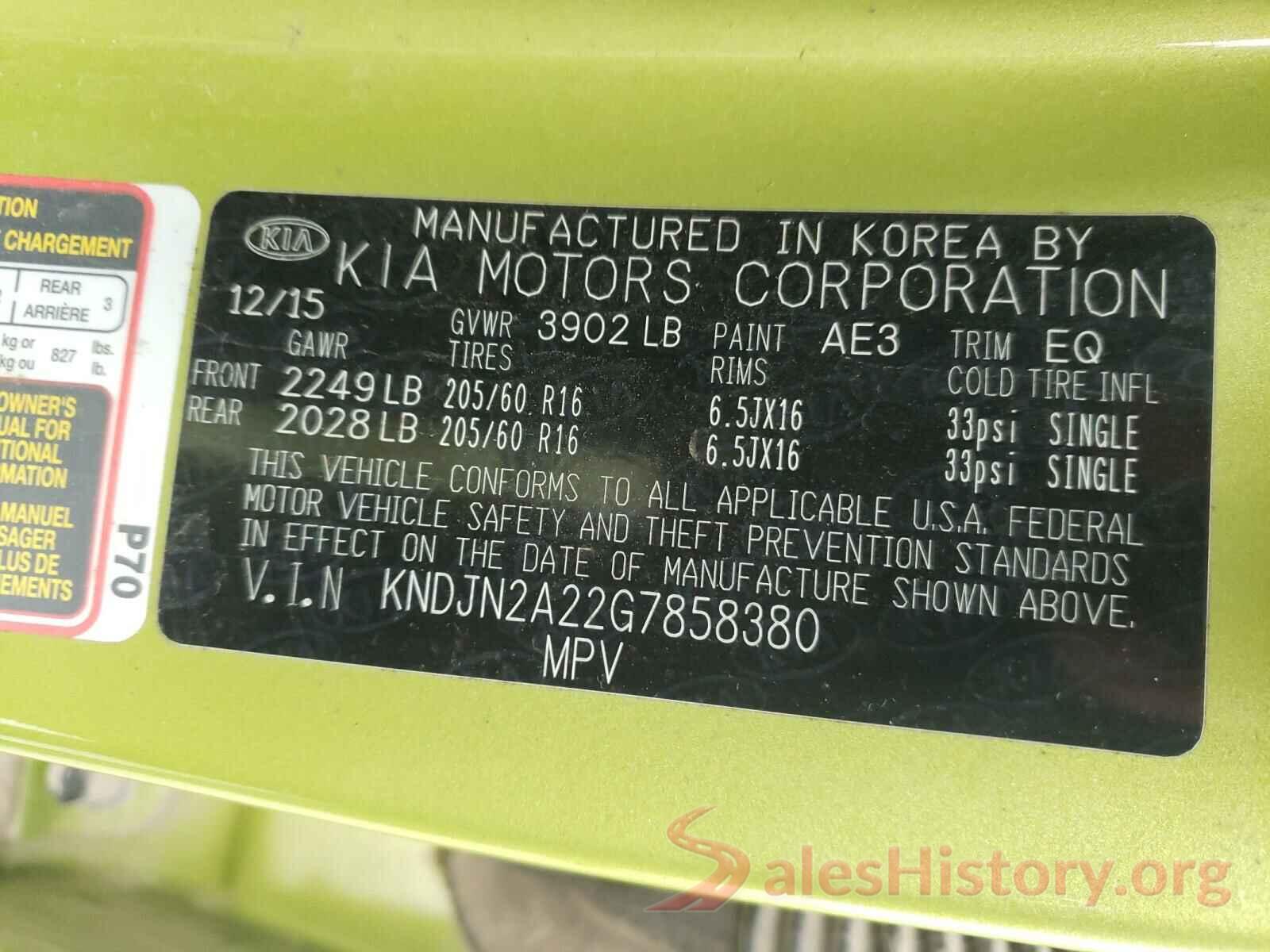 KNDJN2A22G7858380 2016 KIA SOUL