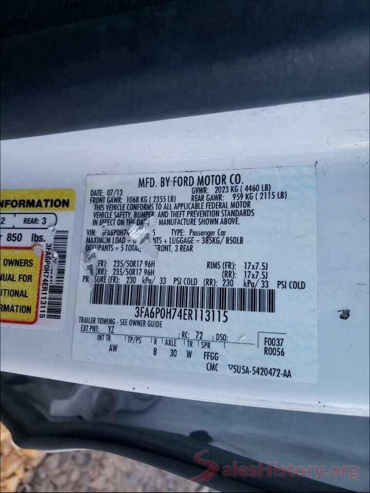 3N1CE2CP3JL359479 2014 FORD FUSION