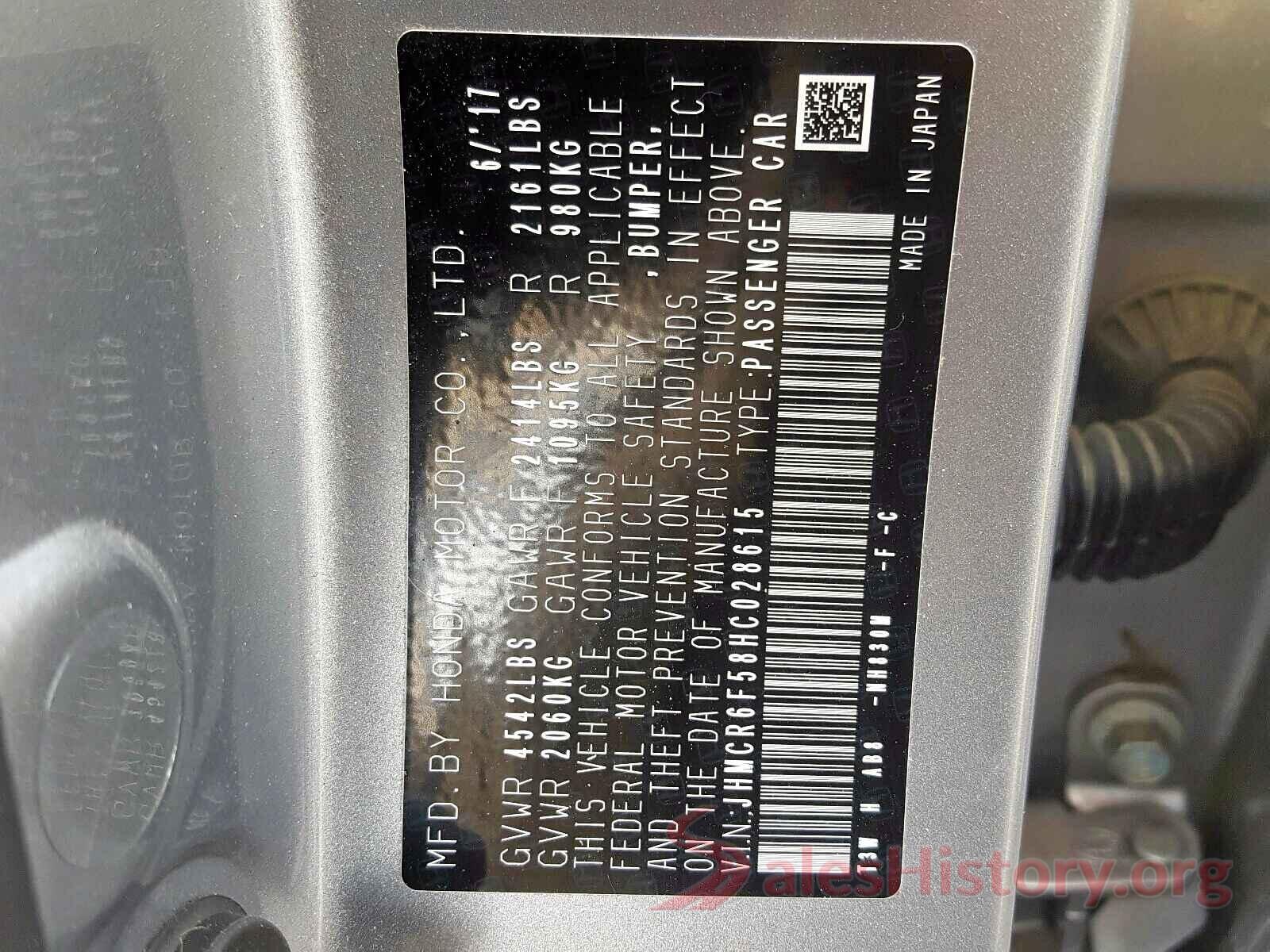 JHMCR6F58HC028615 2017 HONDA ACCORD