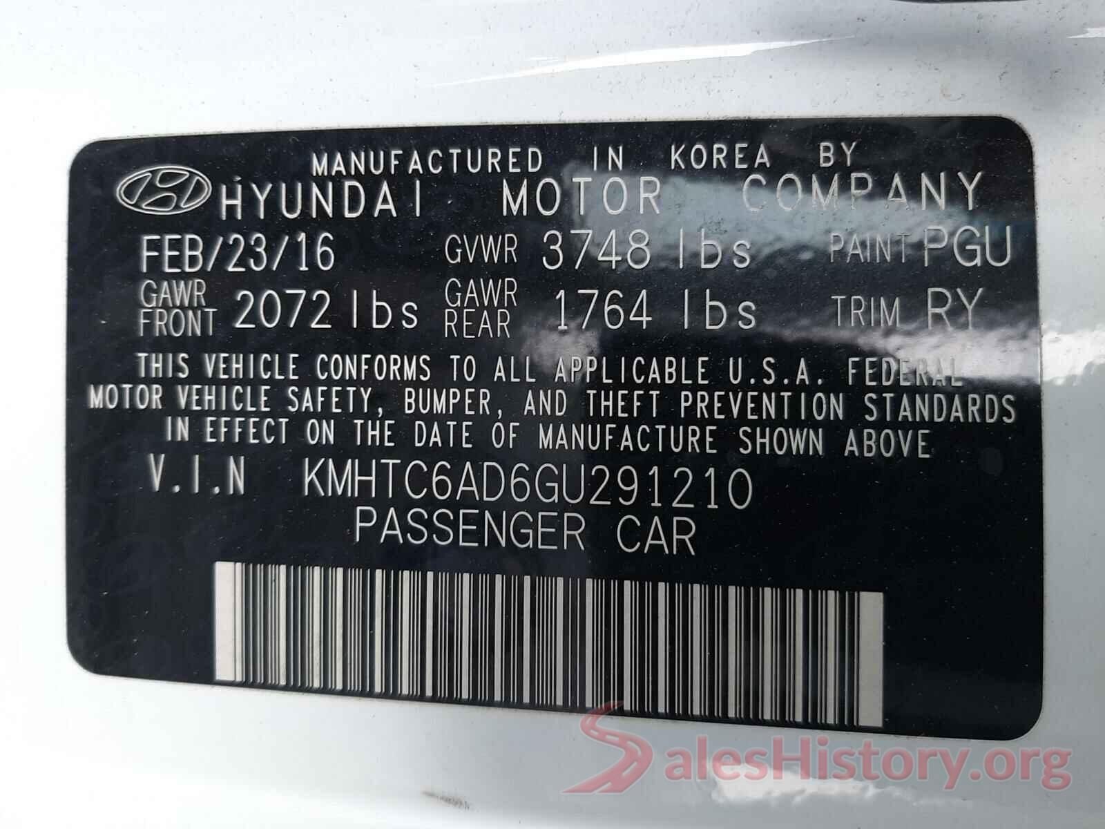 KMHTC6AD6GU291210 2016 HYUNDAI VELOSTER