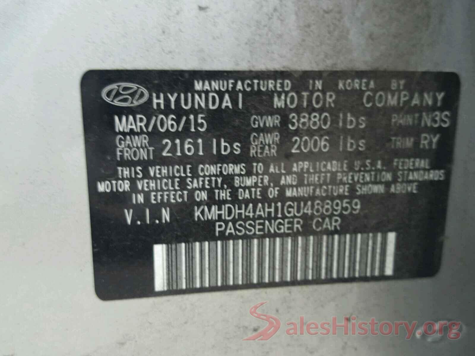 KMHD35LH2GU262298 2016 HYUNDAI ELANTRA