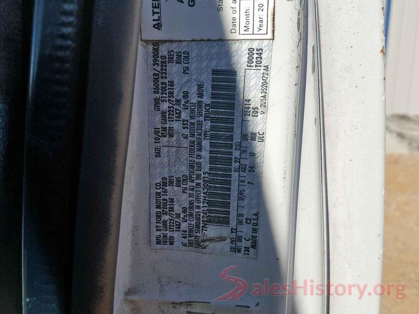 5XYRG4LC6MG016882 2002 FORD ECONOLINE