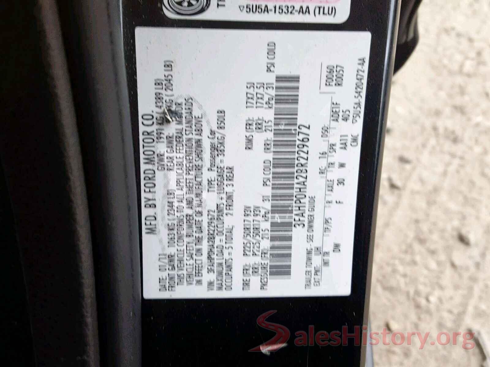 3VWC57BU4MM033252 2011 FORD FUSION SE