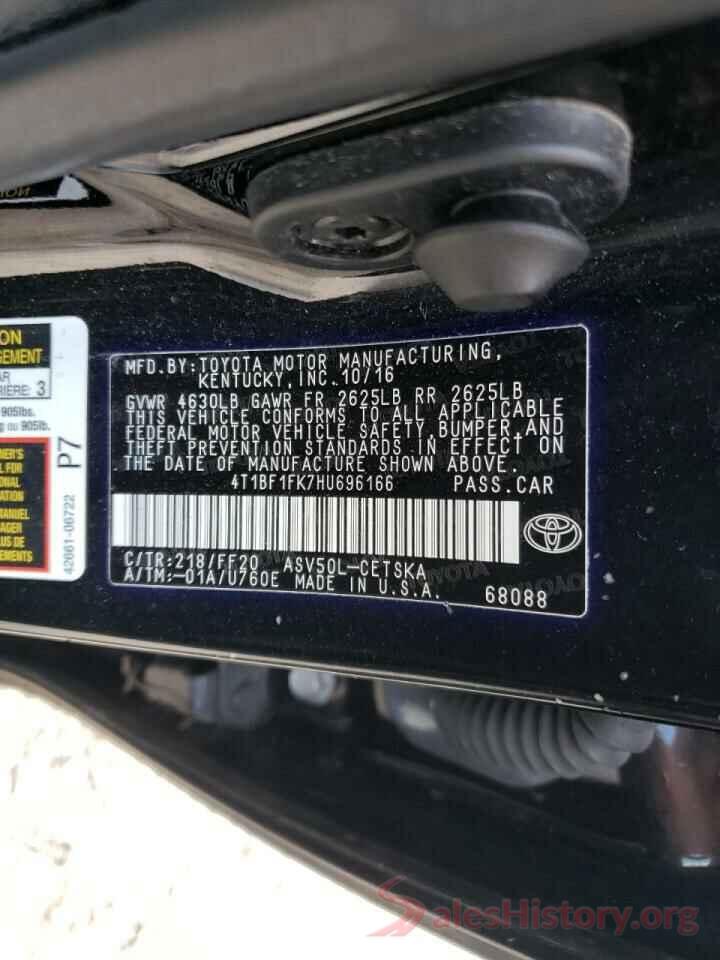 4T1BF1FK7HU696166 2017 TOYOTA CAMRY