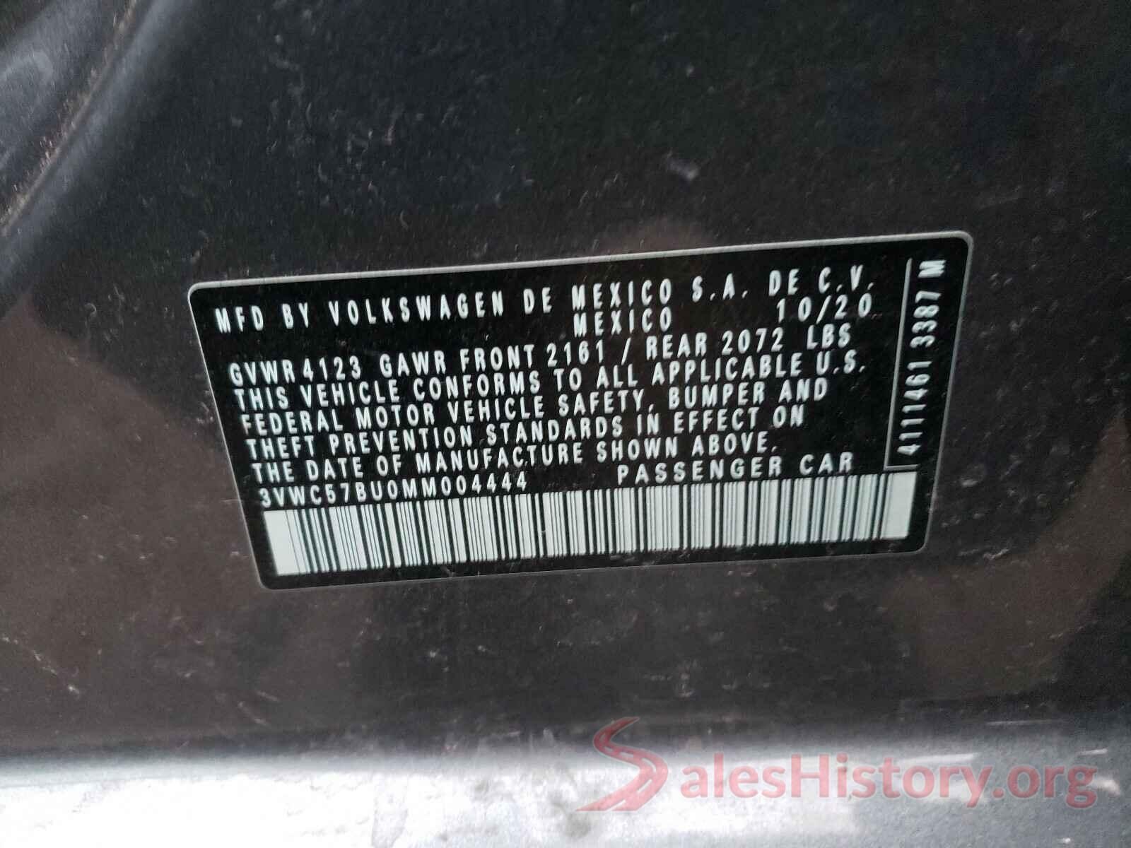 3VWC57BU0MM004444 2021 VOLKSWAGEN JETTA