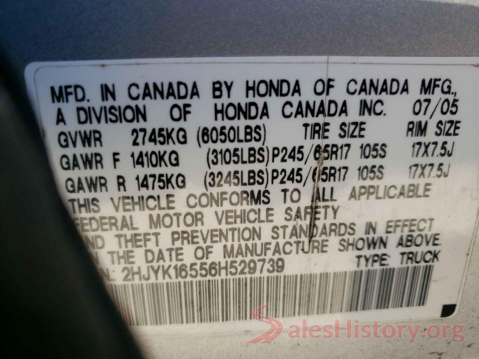 3N6CM0KN6HK695712 2006 HONDA RIDGELINE