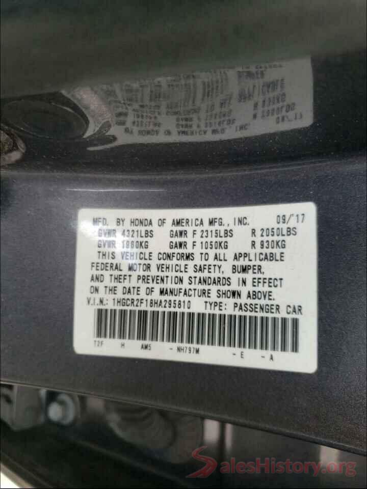 1HGCR2F18HA295810 2017 HONDA ACCORD