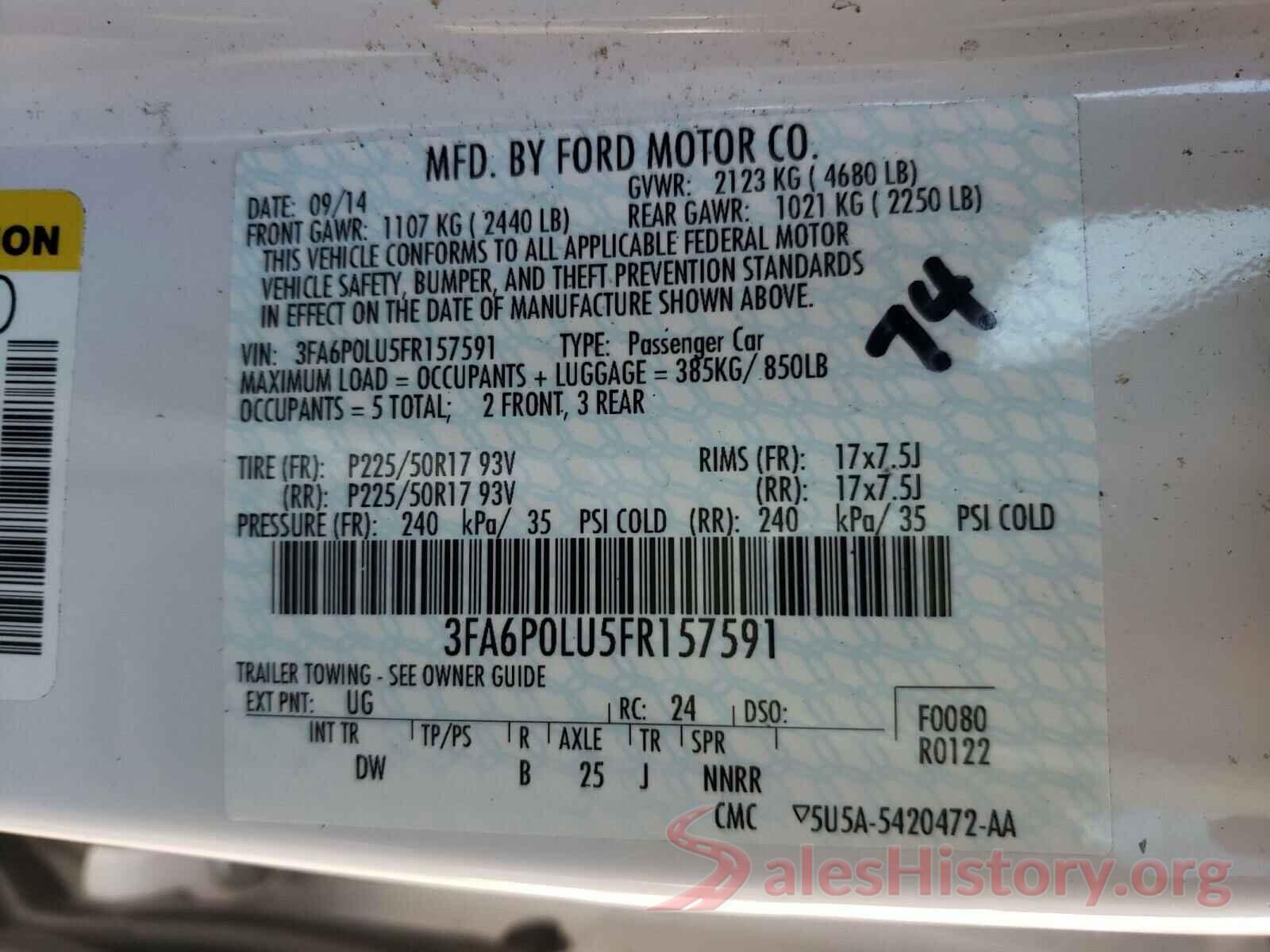 3KPFL4A75HE099079 2015 FORD FUSION