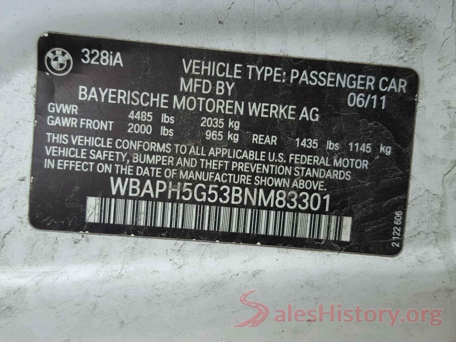 4S4WMAFD2L3477753 2011 BMW 3 SERIES