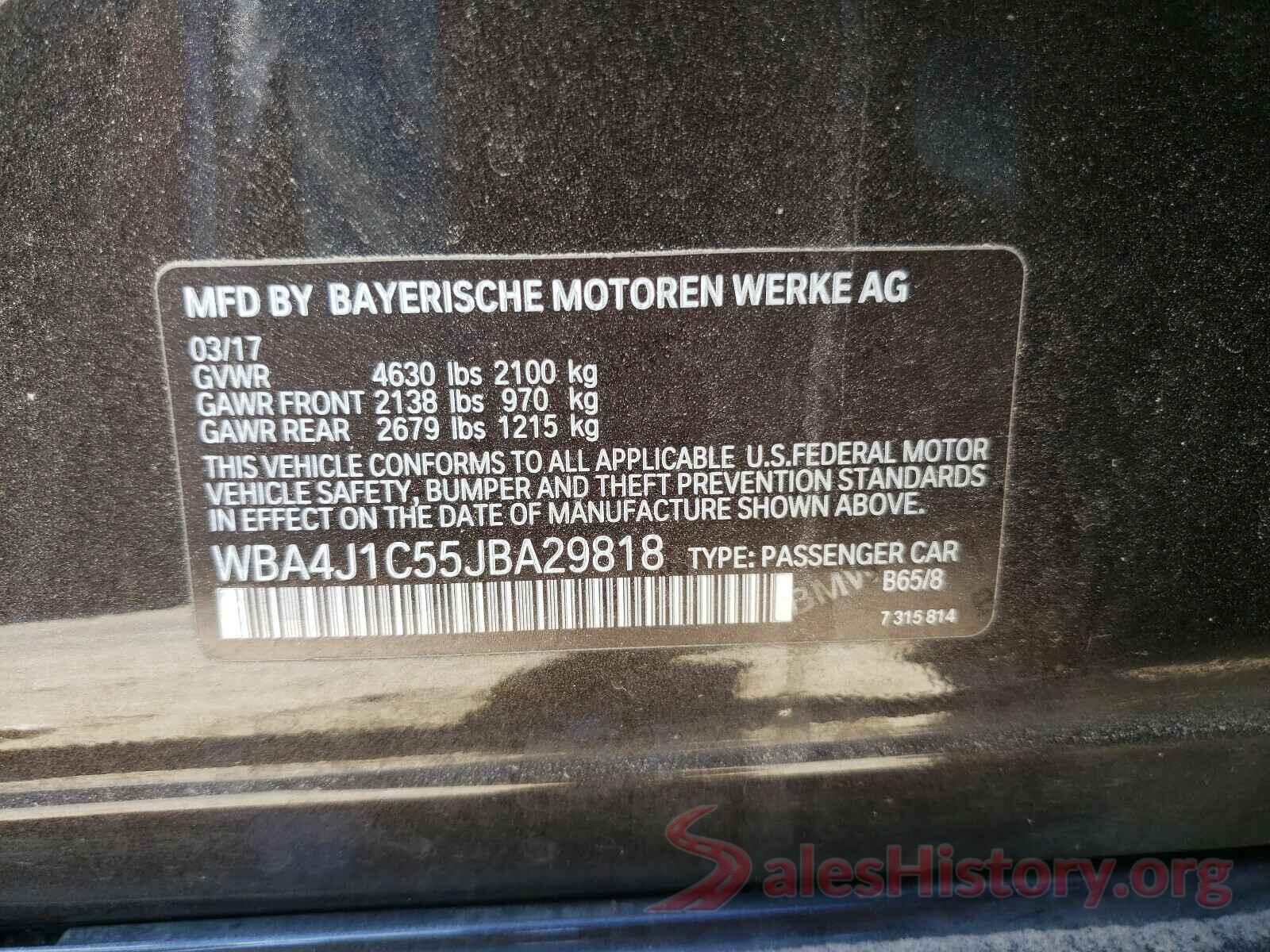 WBA4J1C55JBA29818 2018 BMW 4 SERIES