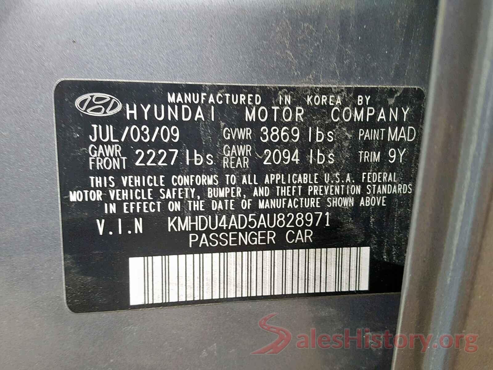 KMHDU4AD5AU828971 2010 HYUNDAI ELANTRA