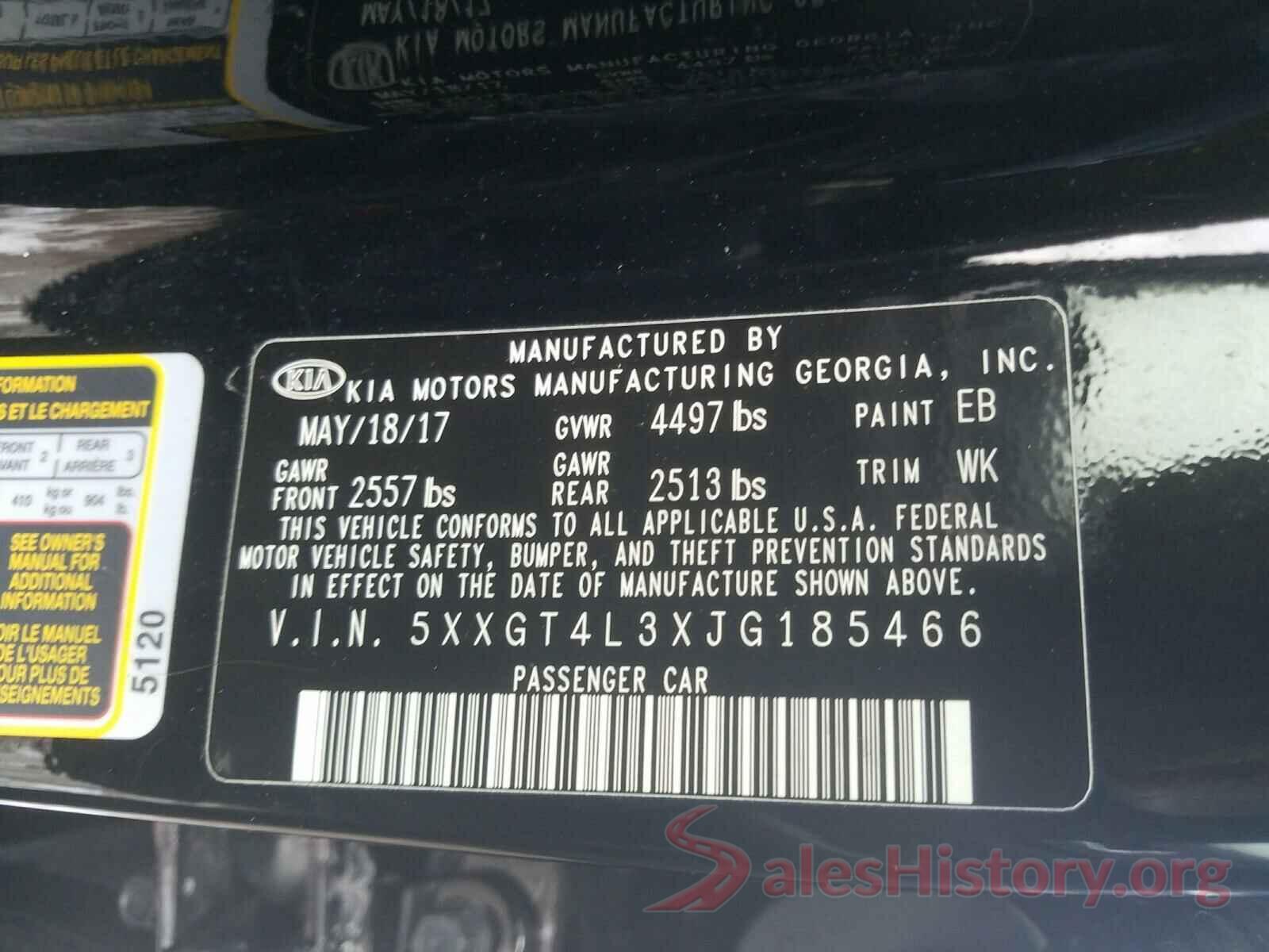 5XXGT4L3XJG185466 2018 KIA OPTIMA