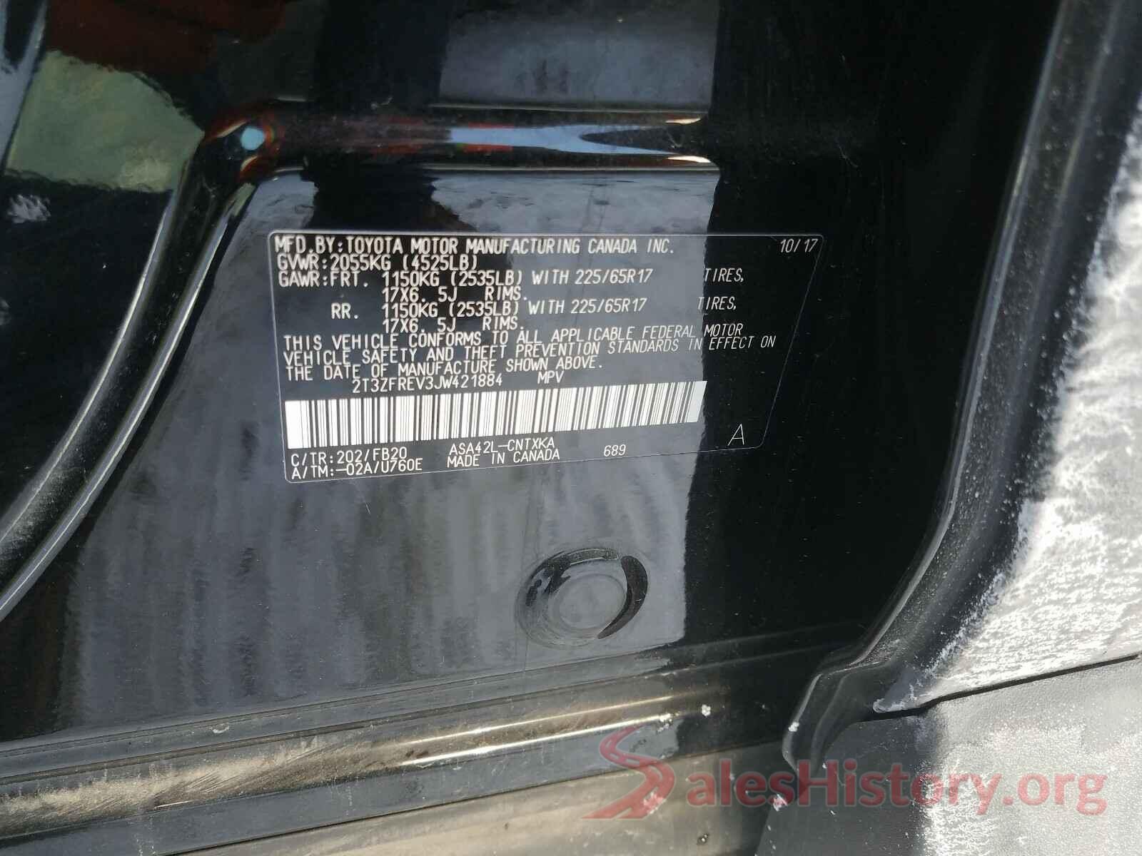 2T3ZFREV3JW421884 2018 TOYOTA RAV4