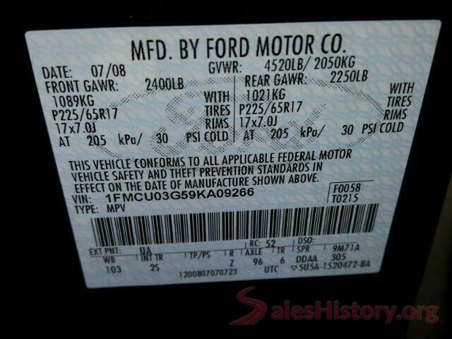 3VWB67AJ9HM314582 2009 FORD ESCAPE