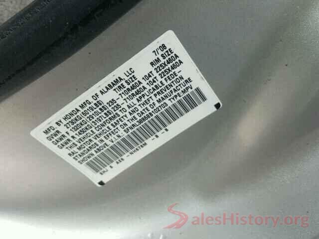 5TDJKRFH2GS268829 2008 HONDA ODYSSEY