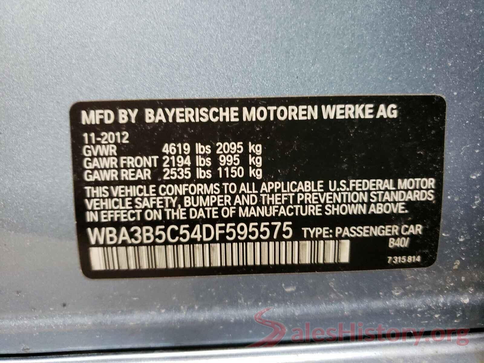 NM0LE7F24L1449922 2013 BMW 3 SERIES