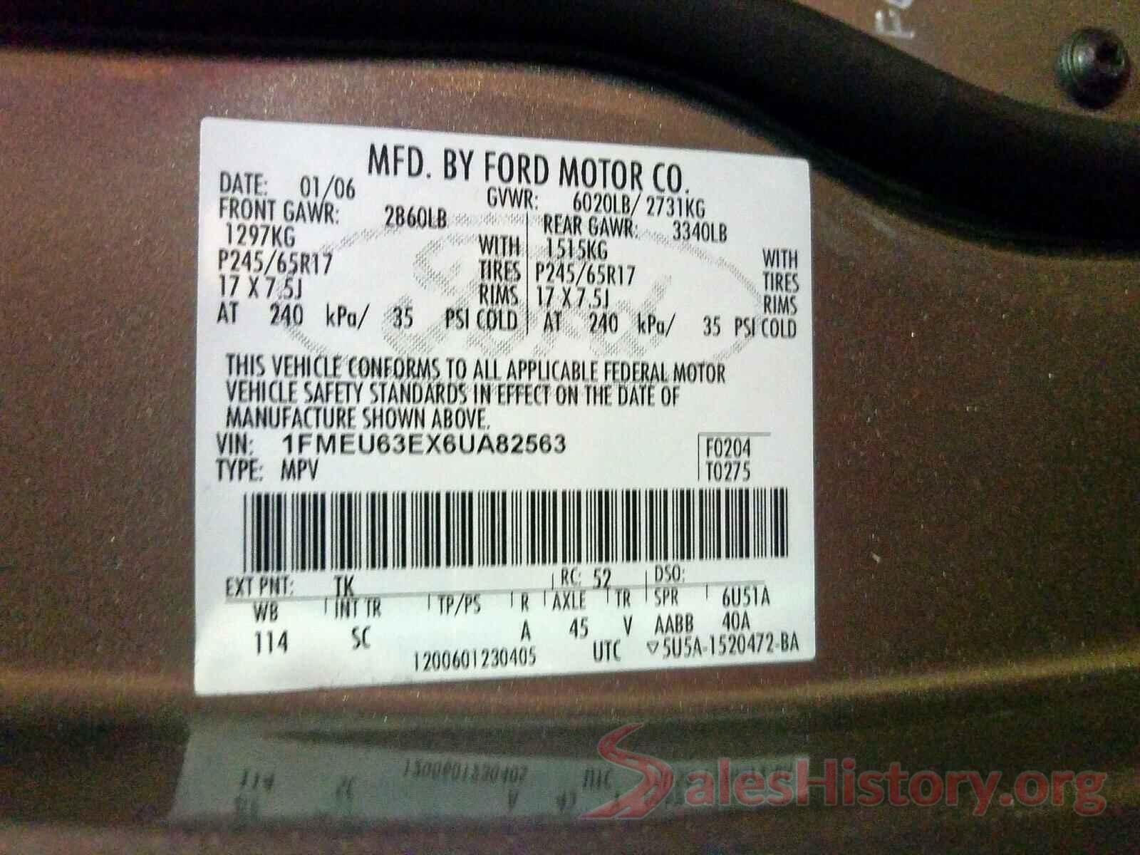 WDCTG4GB2JJ457535 2006 FORD EXPLORER