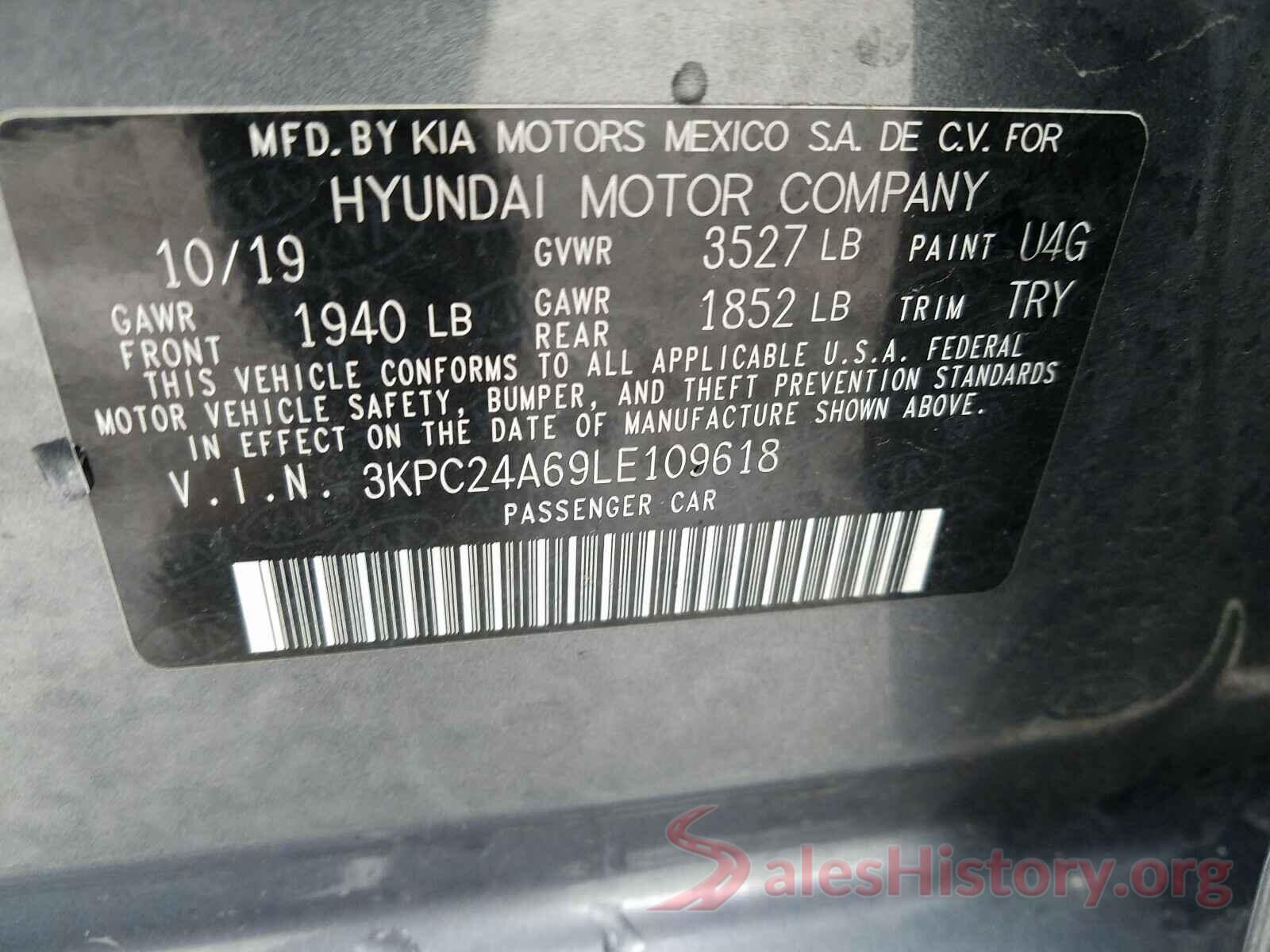 3KPC24A69LE109618 2020 HYUNDAI ACCENT