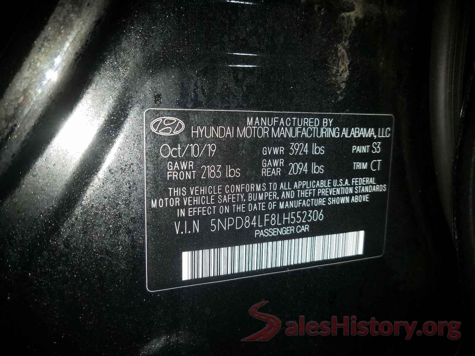 5NPD84LF8LH552306 2020 HYUNDAI ELANTRA