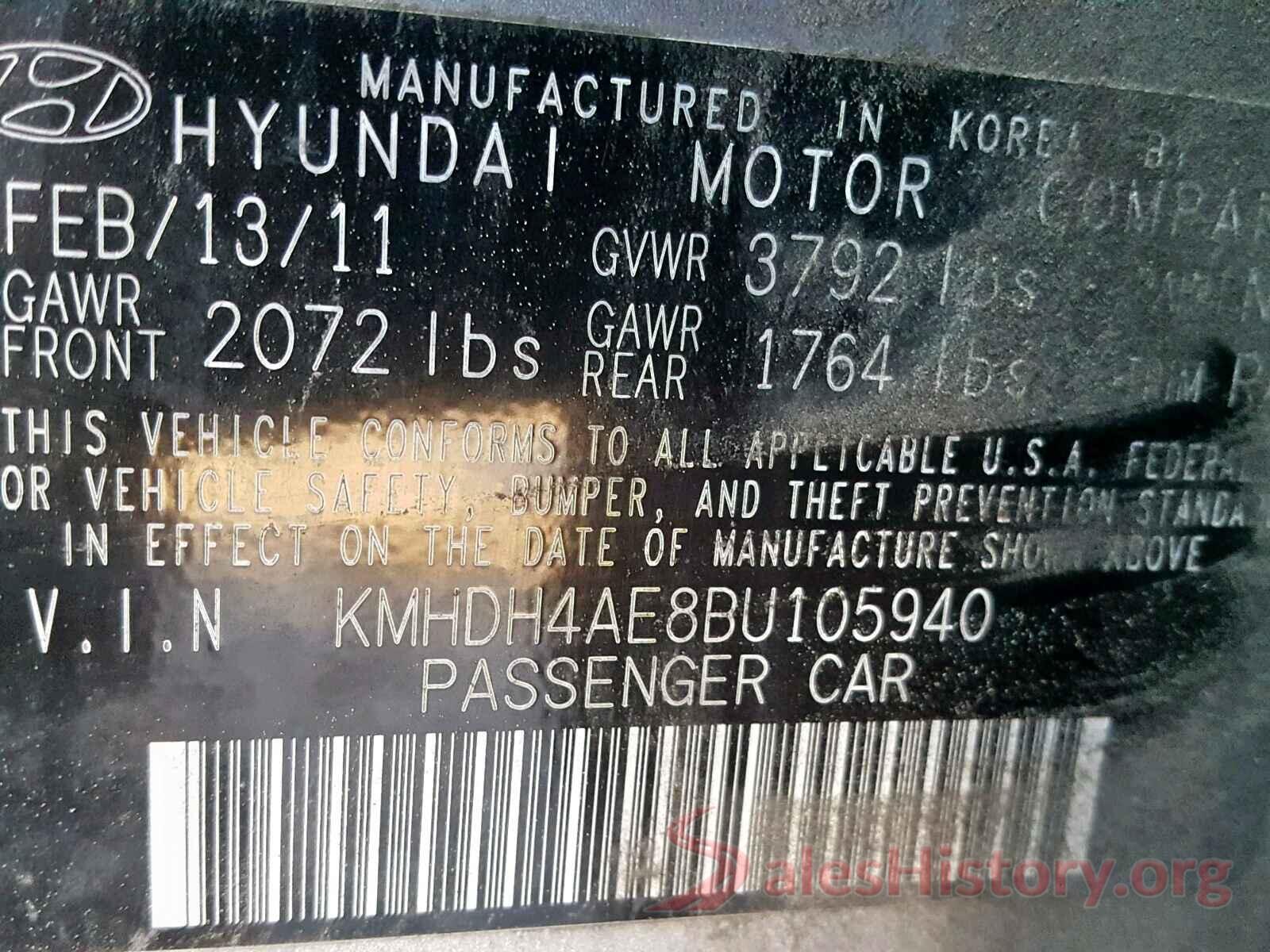 NMTKHMBX5KR099254 2011 HYUNDAI ELANTRA