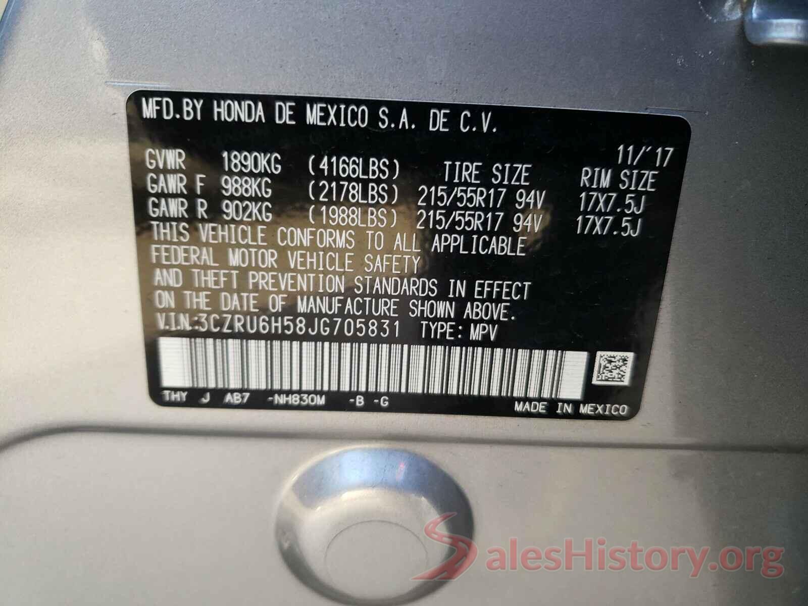 1C4PJLCB8JD604688 2018 HONDA HR-V