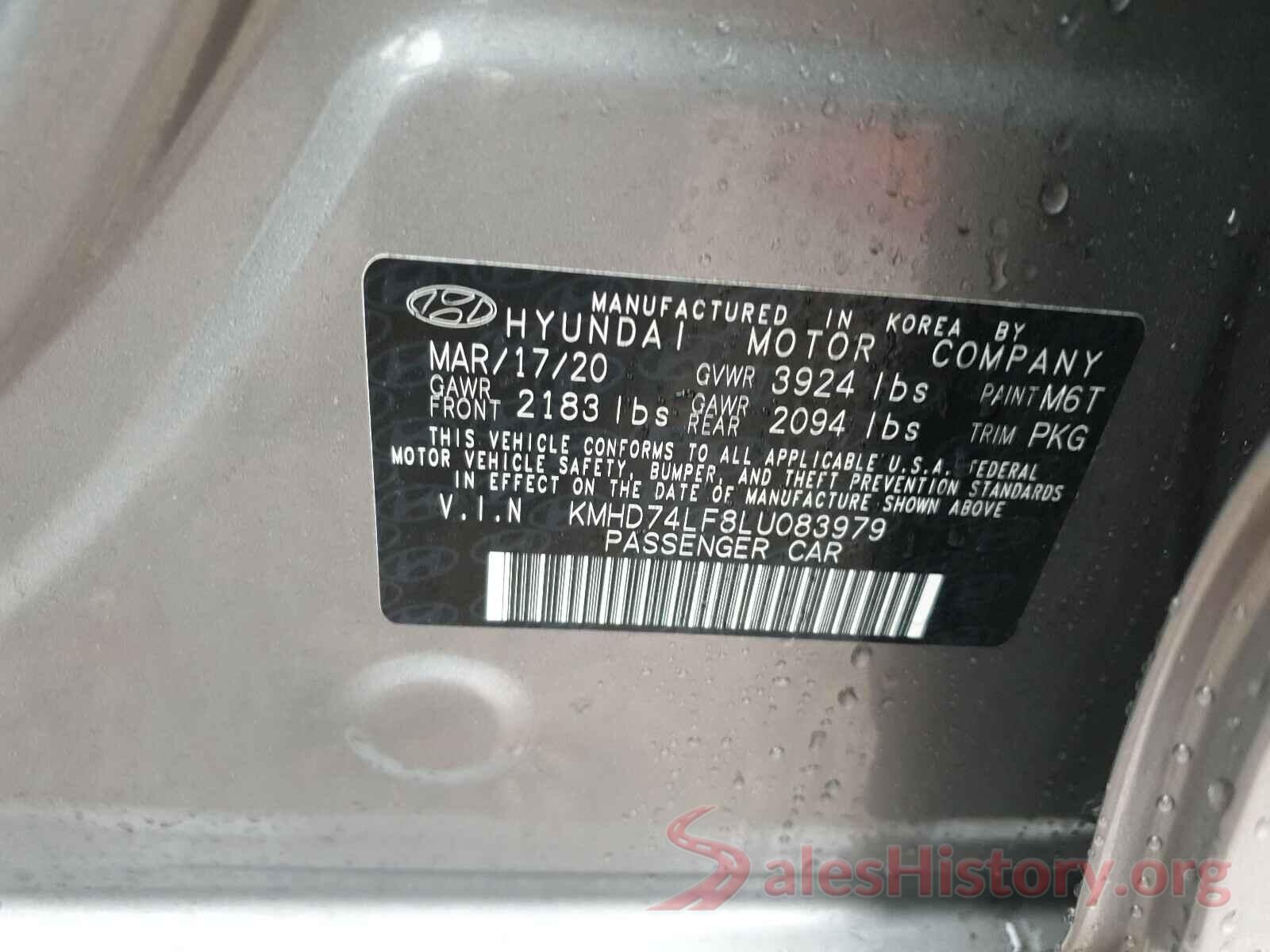 3N1AB7AP5KY372948 2020 HYUNDAI ELANTRA