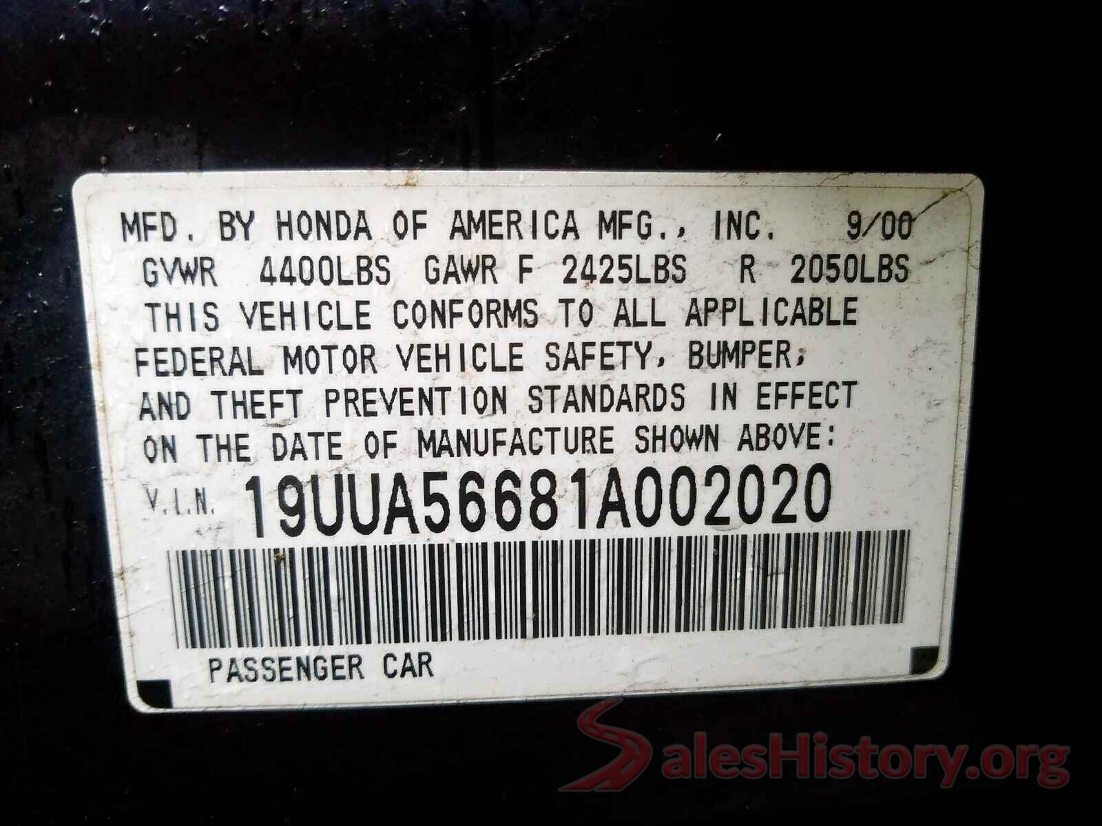 2T3W1RFV3LC085903 2001 ACURA TL