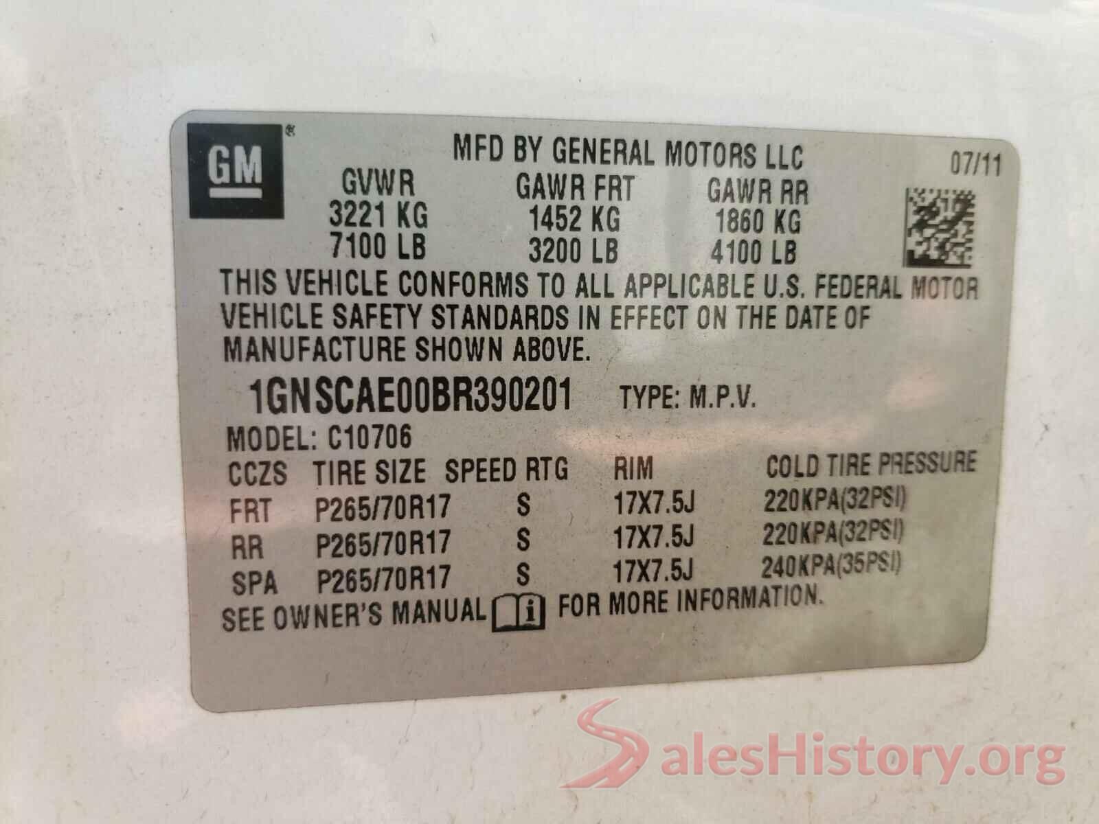 4T1B61HK3KU297372 2011 CHEVROLET TAHOE